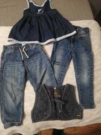 Jeans spodnie sukienka kamizelka 92cm Reserved H&M