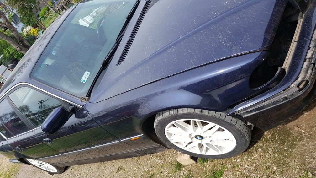 Bmw e38 740i części ćwiartka karoseria skóra tapicerka dekory maska