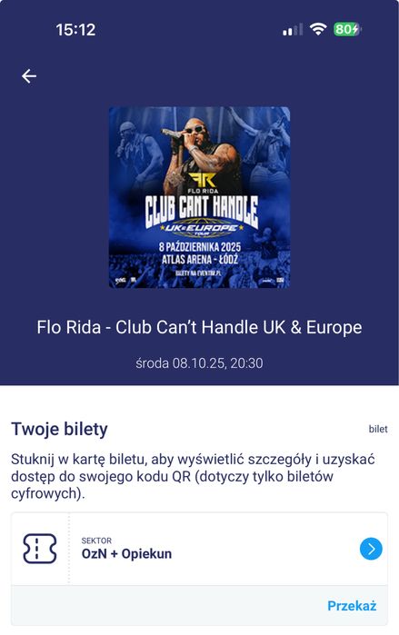 Bilet Flo Rida Łódź dla osoby z niepelnosprawnością i opiekuna