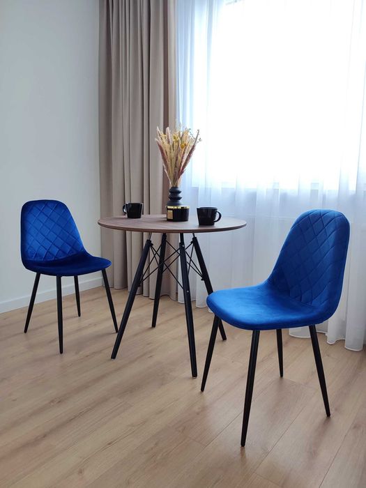 Krzesło welurowe ORLANDO VELVET granatowe