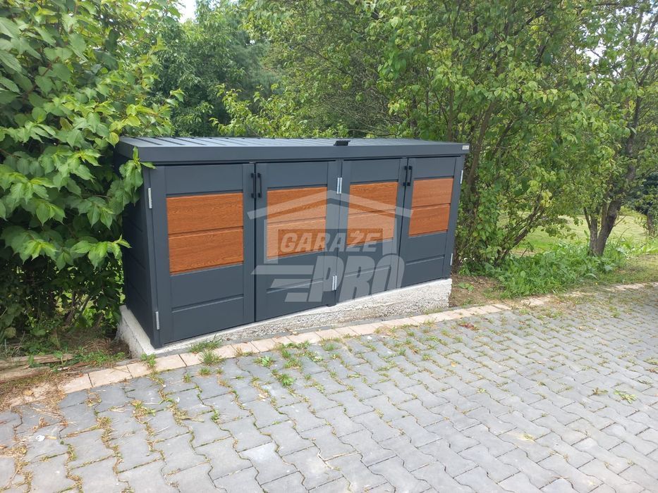 Zabudowa koszy na śmieci obudowa kubłów 235x65x110 cm 4x120L GP340
