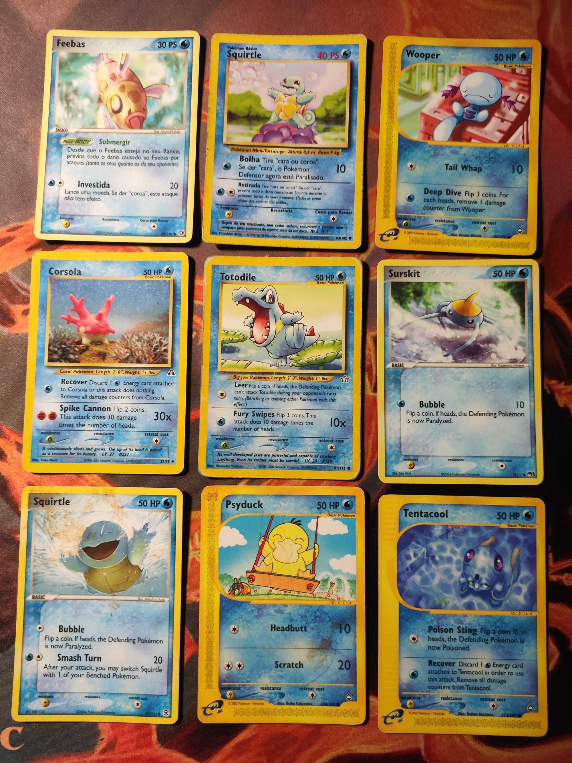 Psyduck mais 14 pokémons, 10 energias de água