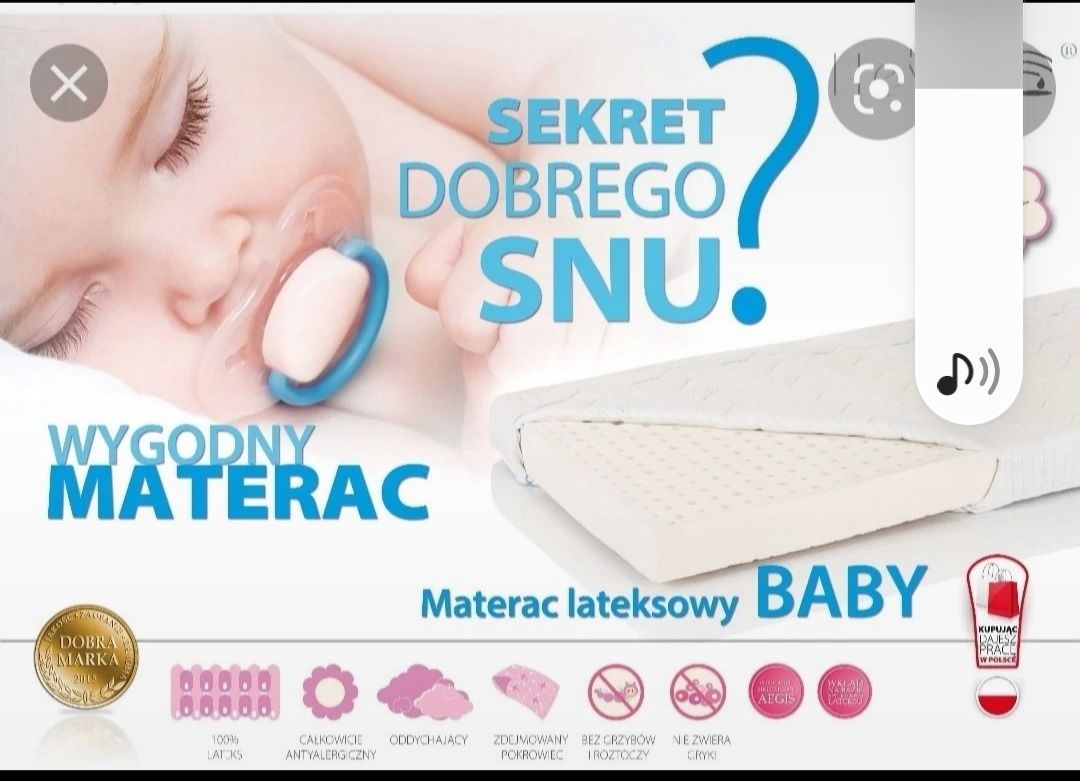 Materac hevea baby 140x70 lateks