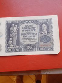 Sprzedam    banknoty  20zł  z   1940r