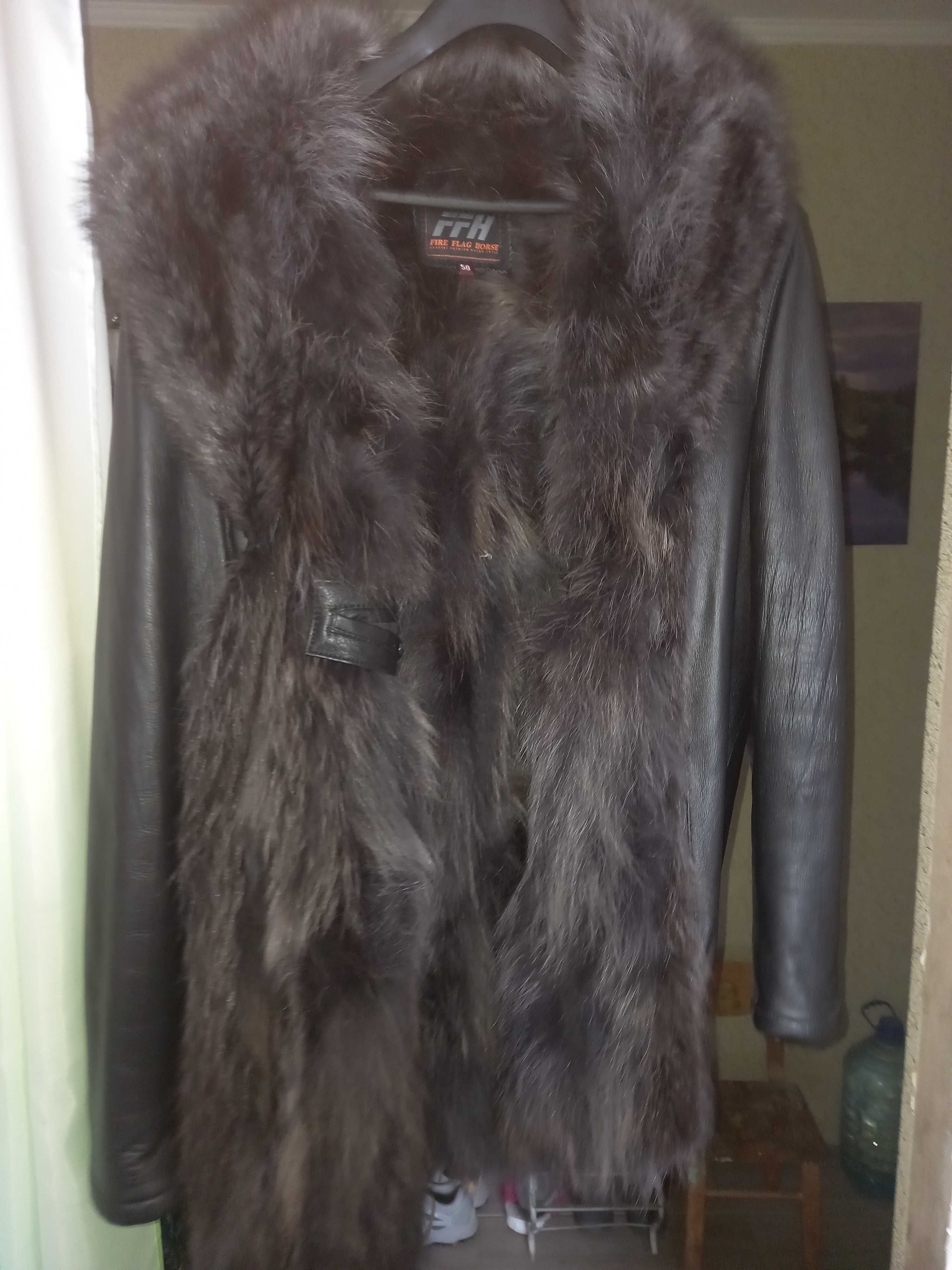 Куртка кожаная, мужская. Зима. 52 размер. Систояние отличное,