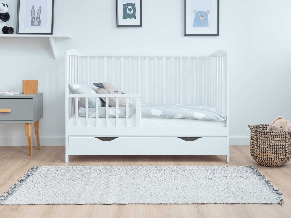 Meble Magnat Łóżeczko dziecięce sosnowe 60x120 Baby Classic białe