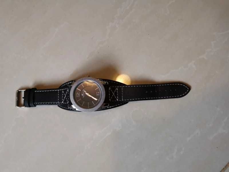 Czarny, skórzany zegarek Timemaster KG Collection