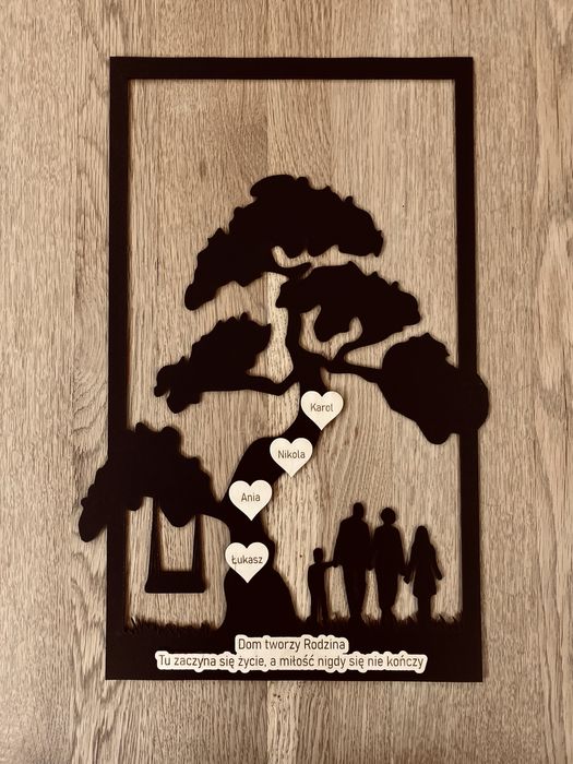 Ramka czarna 57x36cm drzewo rodzina baza chromotek spersonalizowane