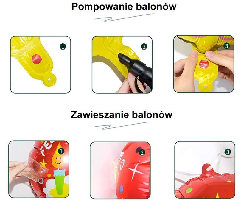 6 dużych balonów foliowych dinozaurów na urodziny
