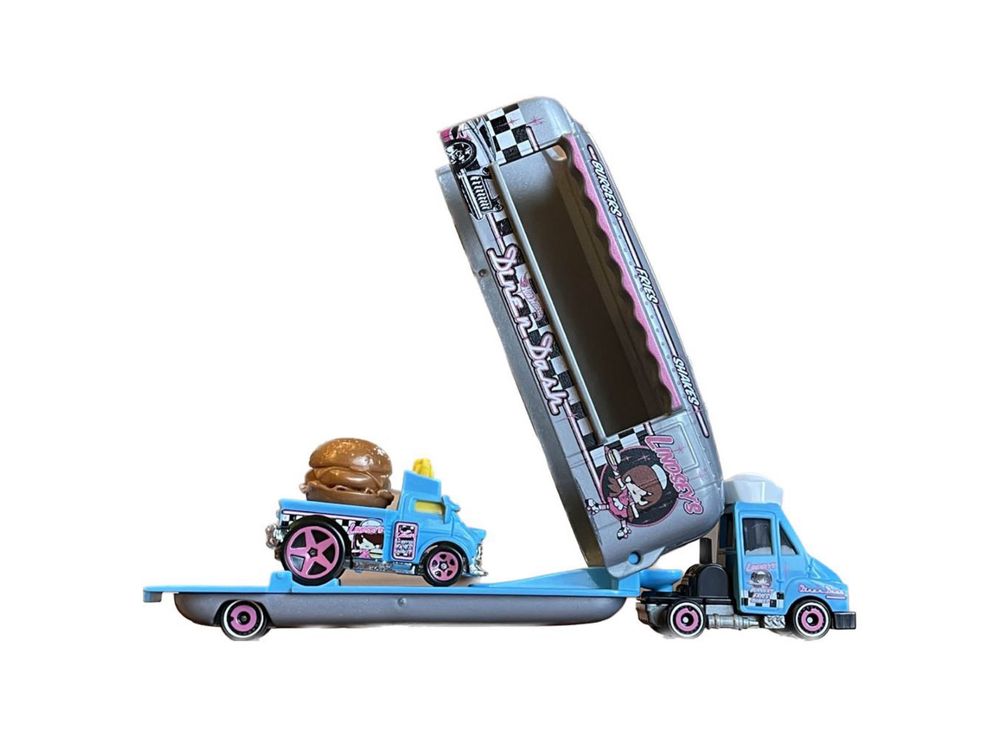 Hot wheels super rigs / dine n’dash, samochodzik ciezarówka dzieci