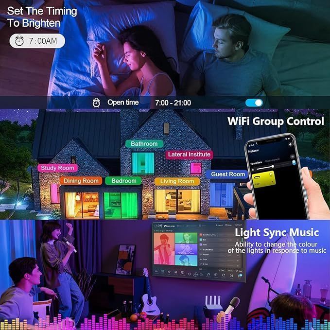 Taipow Inteligentna Lampa Sufitowa LED z Pilotem RGB 30W 2200LM