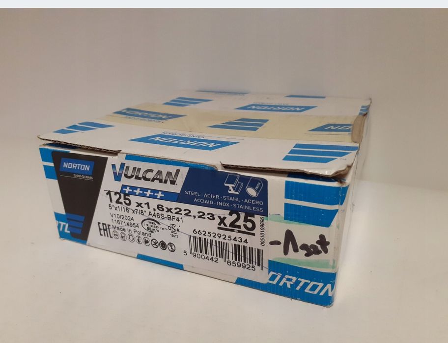 Tarcza NORTON VULCAN 125x1,6x22,23 A46S-BF41