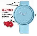 Casualowy zegarek damski niebieski + GRATIS zawieszka