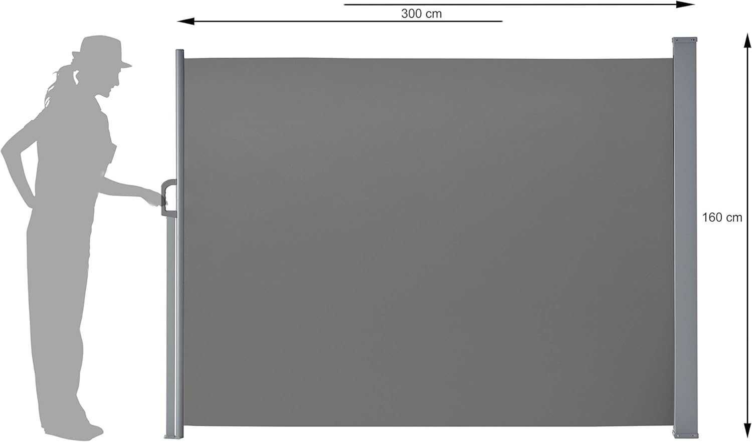 тент огорожа маркіза ширма Gartenfreude 2500/1600  – 300 x 9 x 160 см