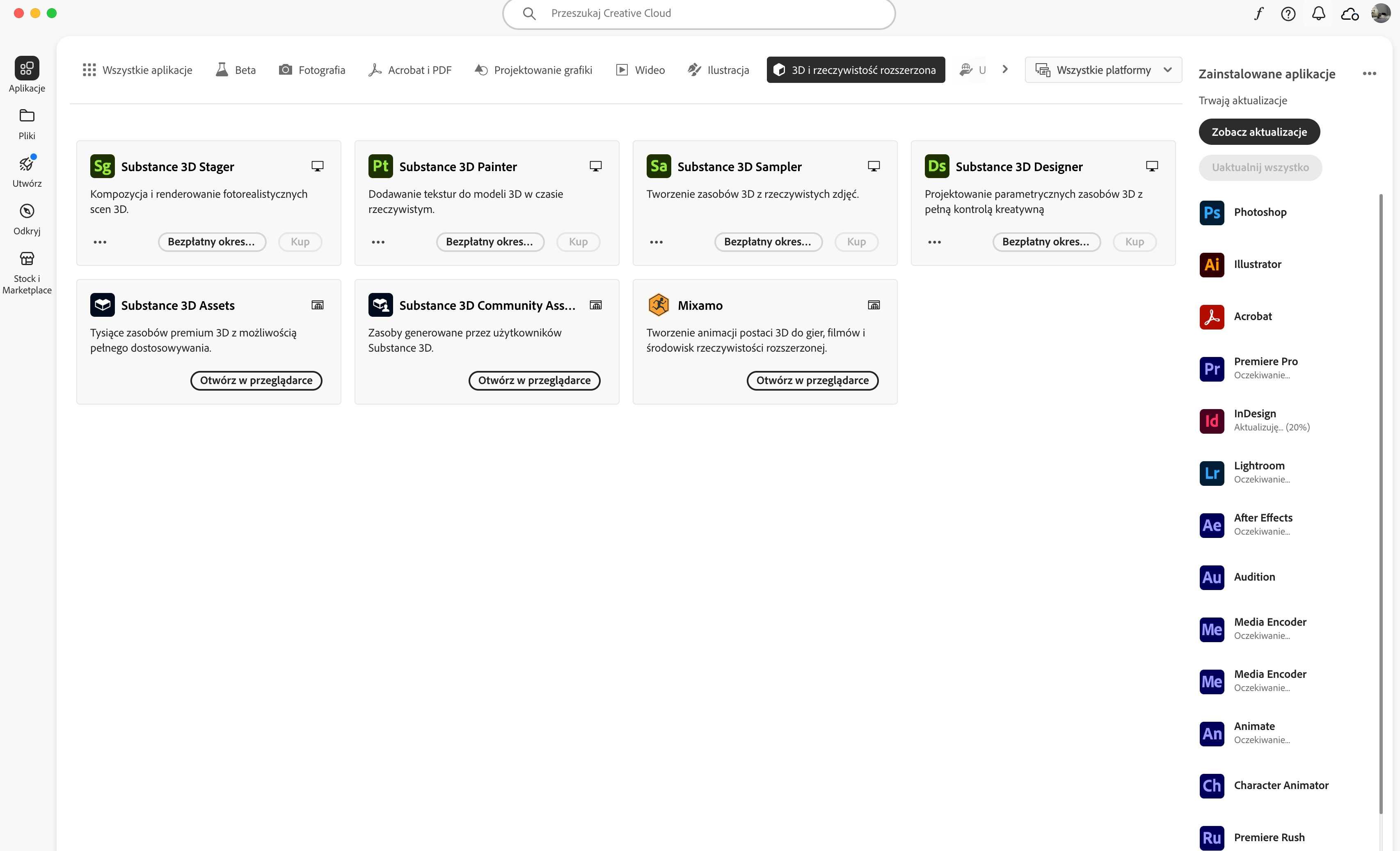 Adobe Creative Cloud All Apps MULTI Win/Mac – licencja 12 miesięcy