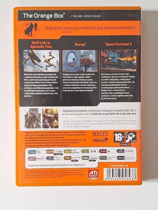 The Orange Box PC Half Life 2, Portal, Team Fortress 2  PL, stan BD