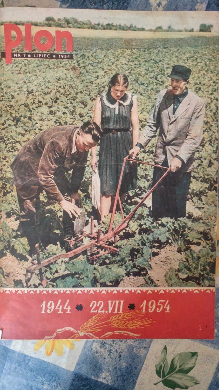 Czasopisma gazeta w twardej oprawie Plon z 1954 i 1955 prl