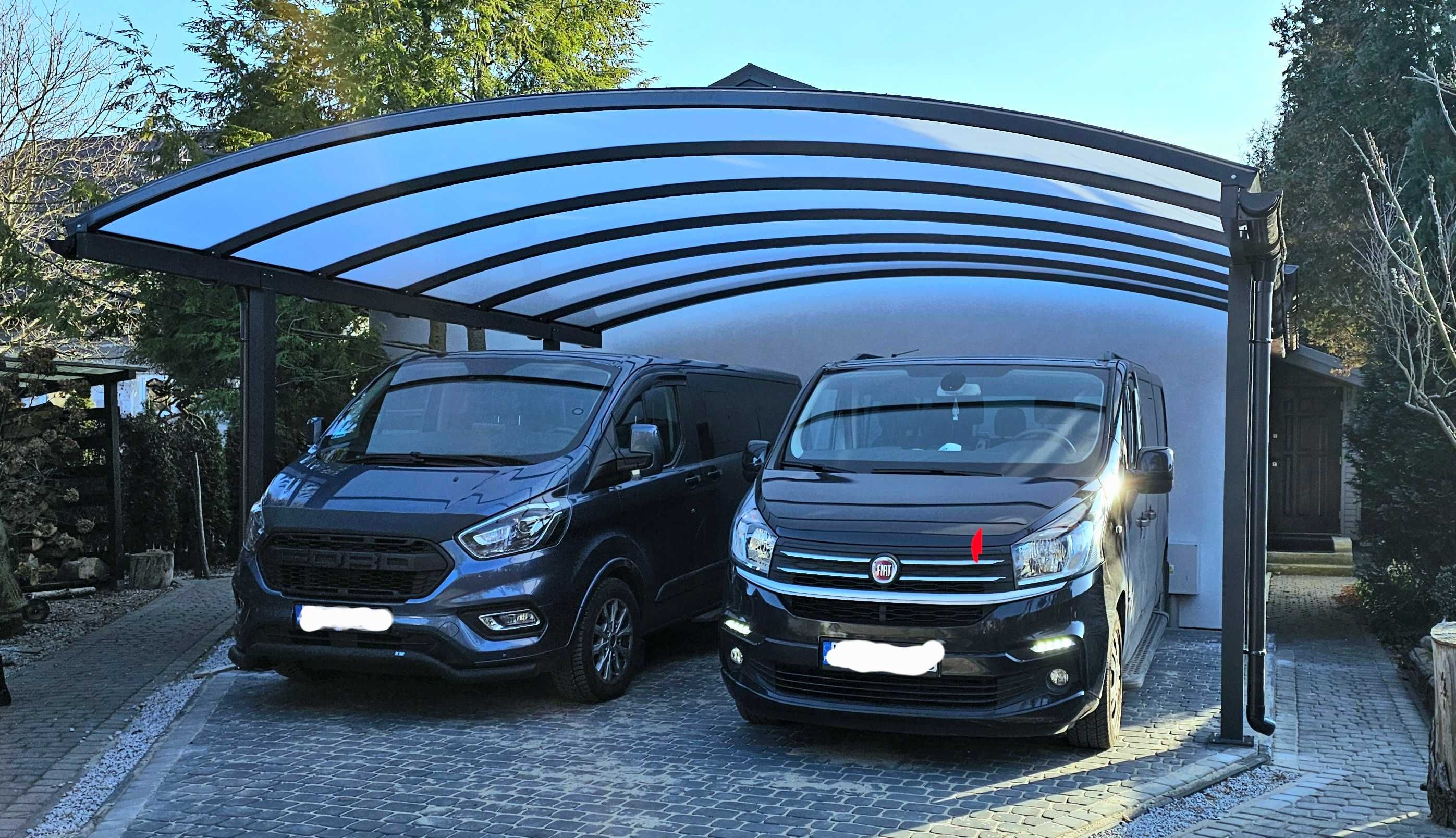 Wiata wolnostojąca na 2 samochody Aluminium antracyt