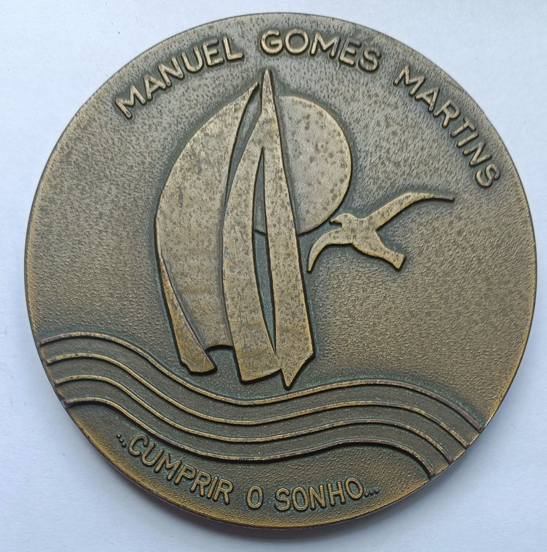 Medalha 1° Português Viagem de Circum-Navegação Solo. Manuel Martins.