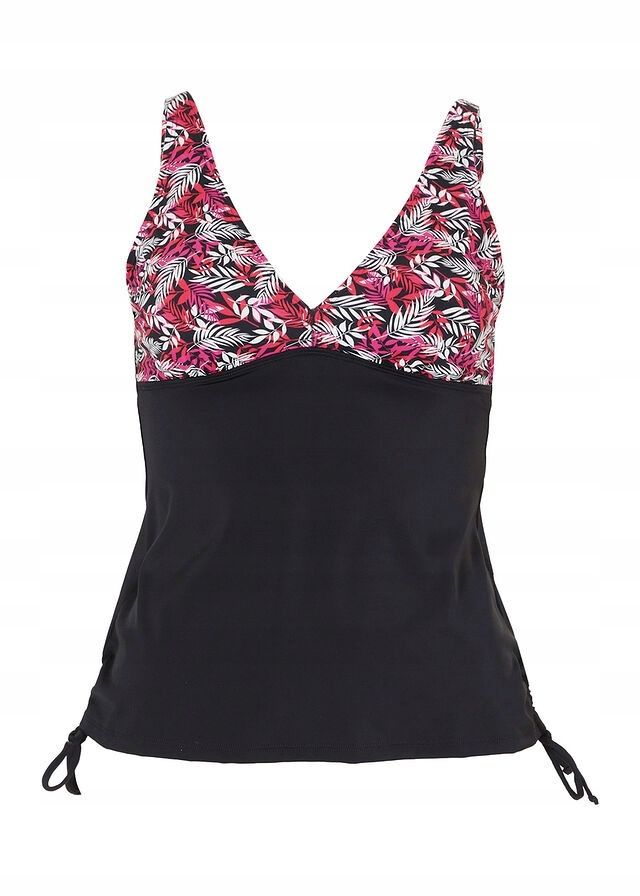 B.P.C top tankini czarny ze wzorem roślinnym liście r.40