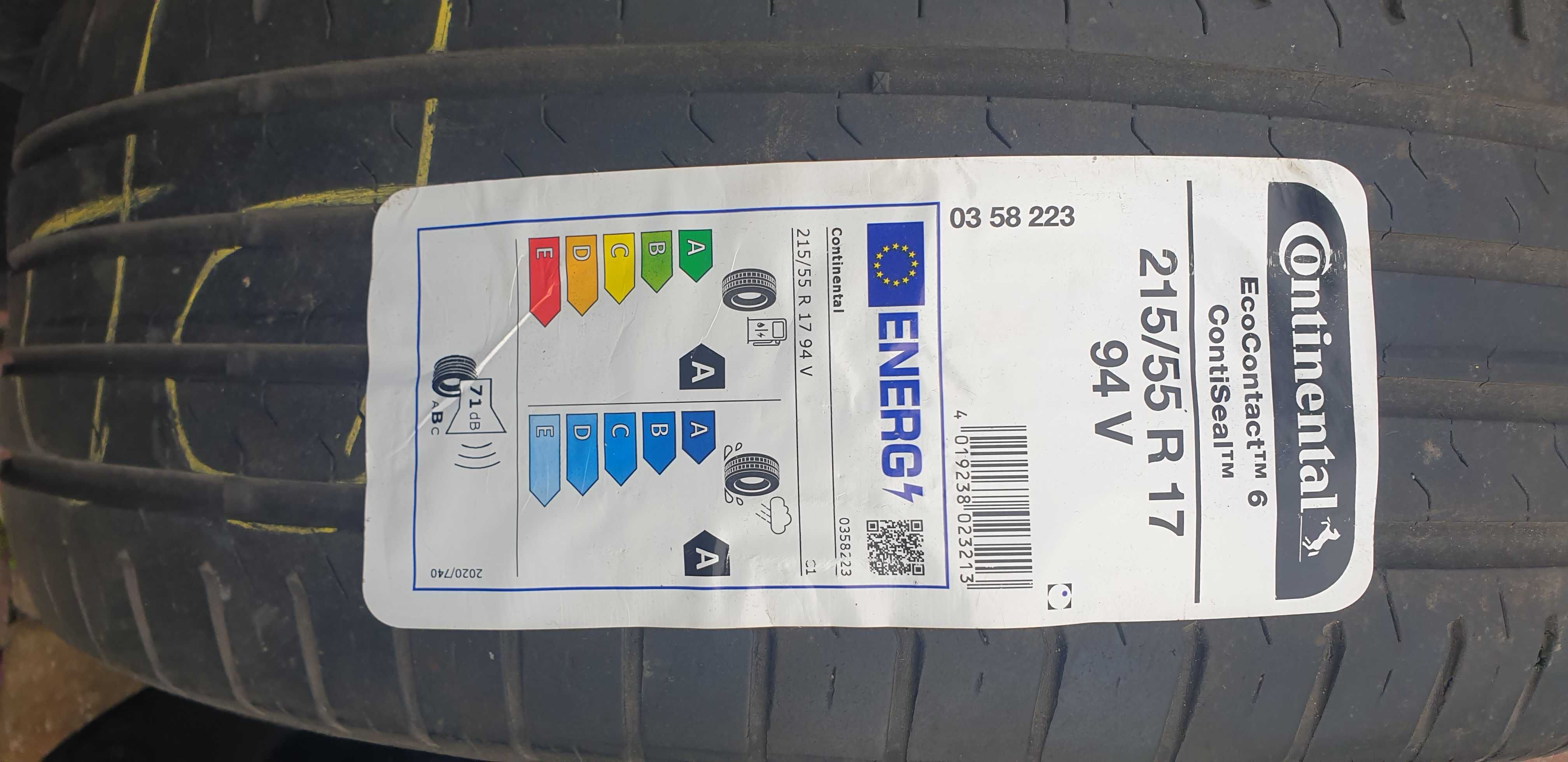 Sprzedam 4 używane opony Continental 215/55R17, stan dobry