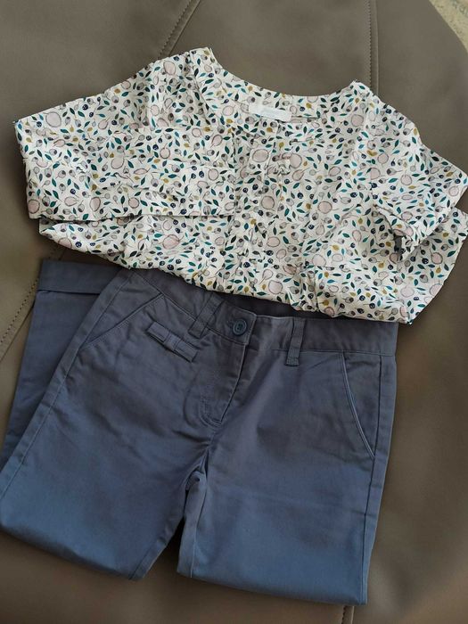 Conjunto Menina Jacadi 4A Blusa e Calças NOVAS
