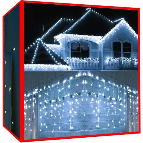 Lampki SOPLE kurtyna 300 LED zimny biały 15m 31V