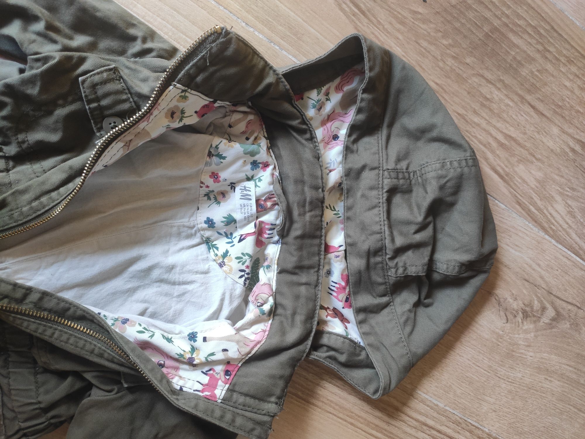 Kurtka przejściowa parka khaki H&M rozm.. 92