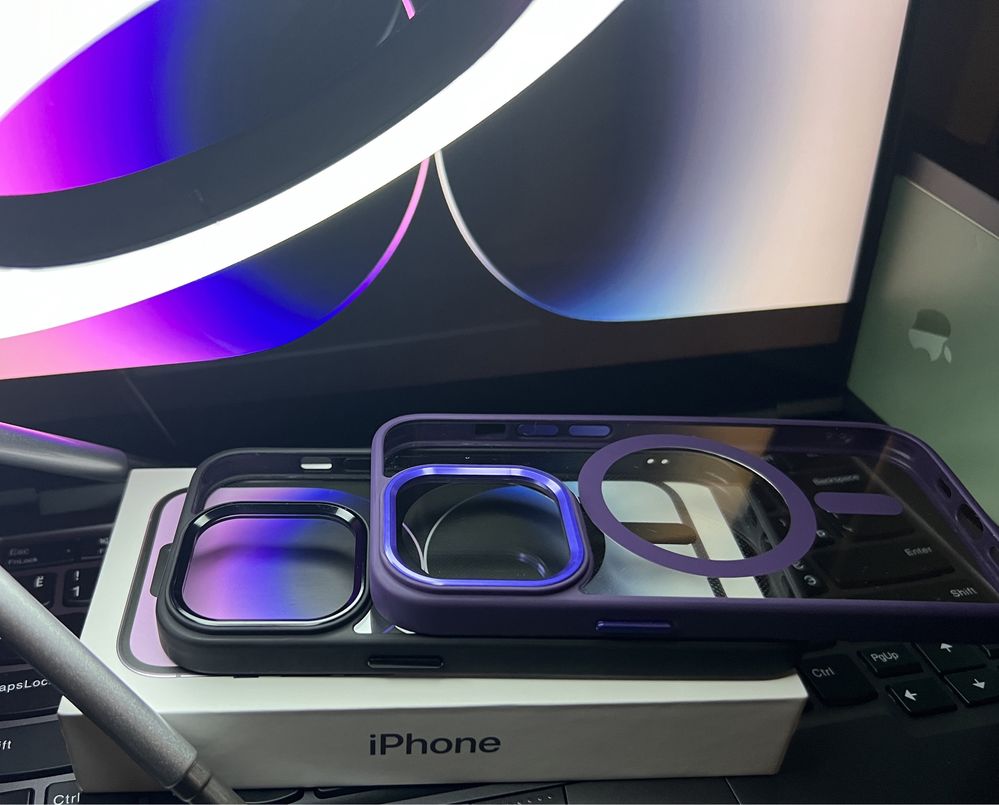 Чехол IPhone 14 Pro Max deep purple MagSafe, 15 pro grey, 13 pro max