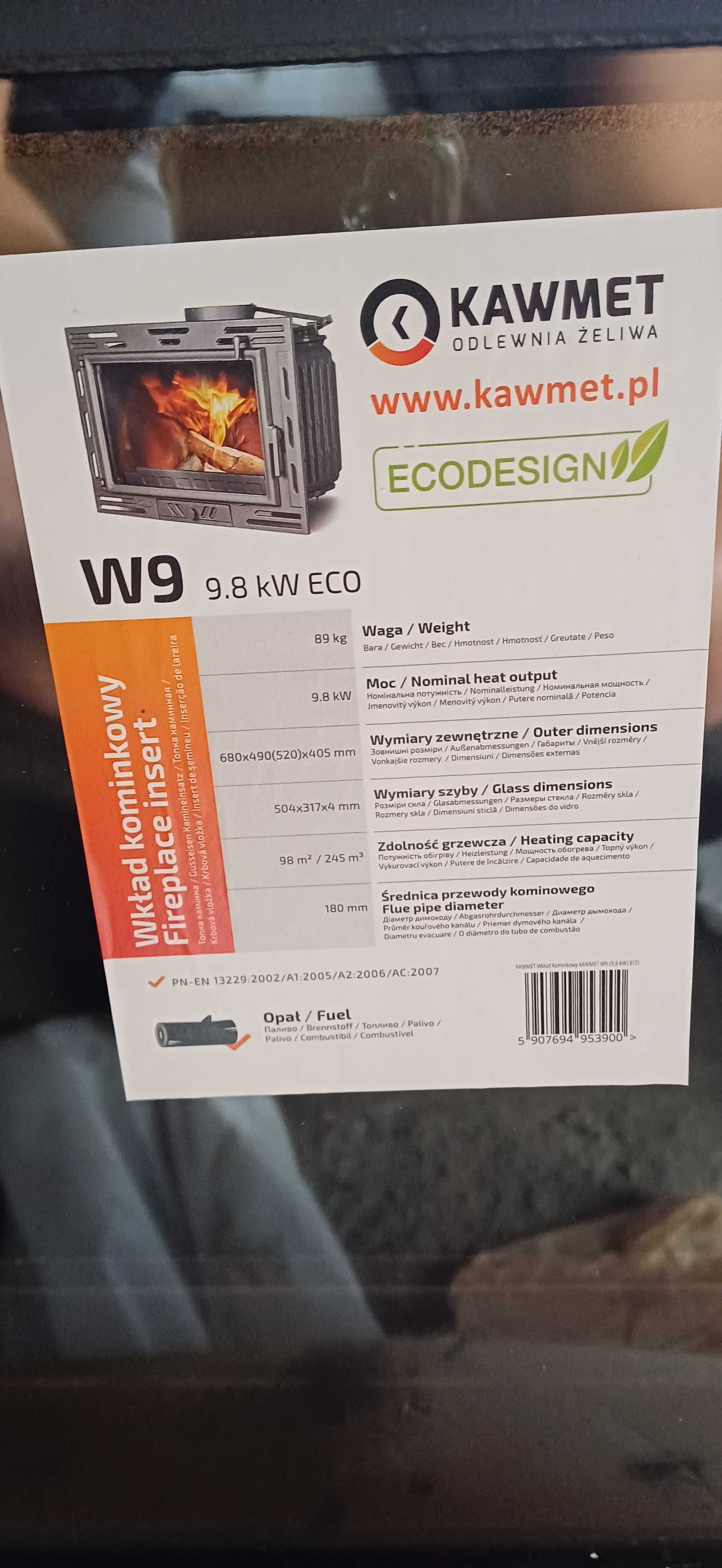 wkład do kominka Kawmet 9,8 kW ECO