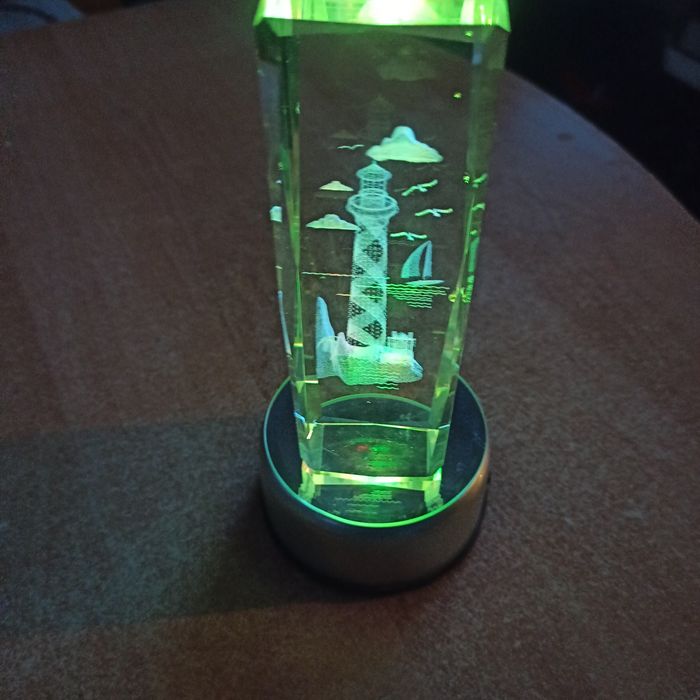 Latarnia morska szkło ozdobne podświetlenie LED