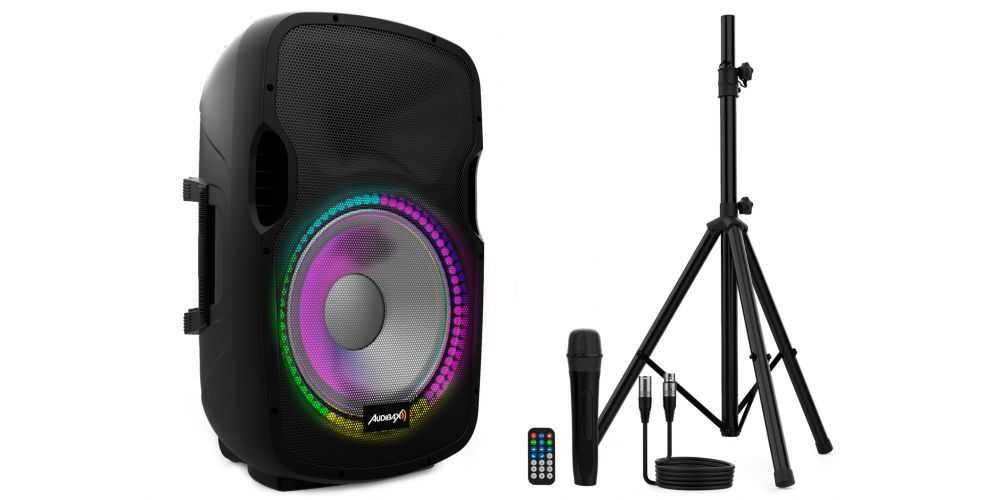 Coluna amplificada Party 15, 600W, oferta de tripé e micro