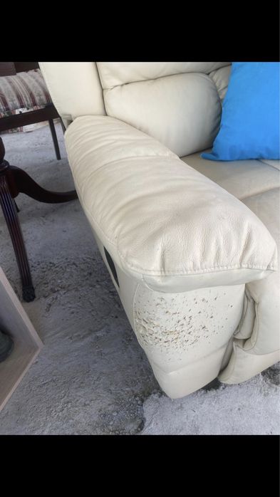 Sofa em pele tres e dois lugares