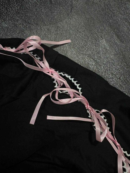 PRINC355 RIBBON CROP ZIP HOODIE BABY вкорочене худі зіпка yk2 sk8