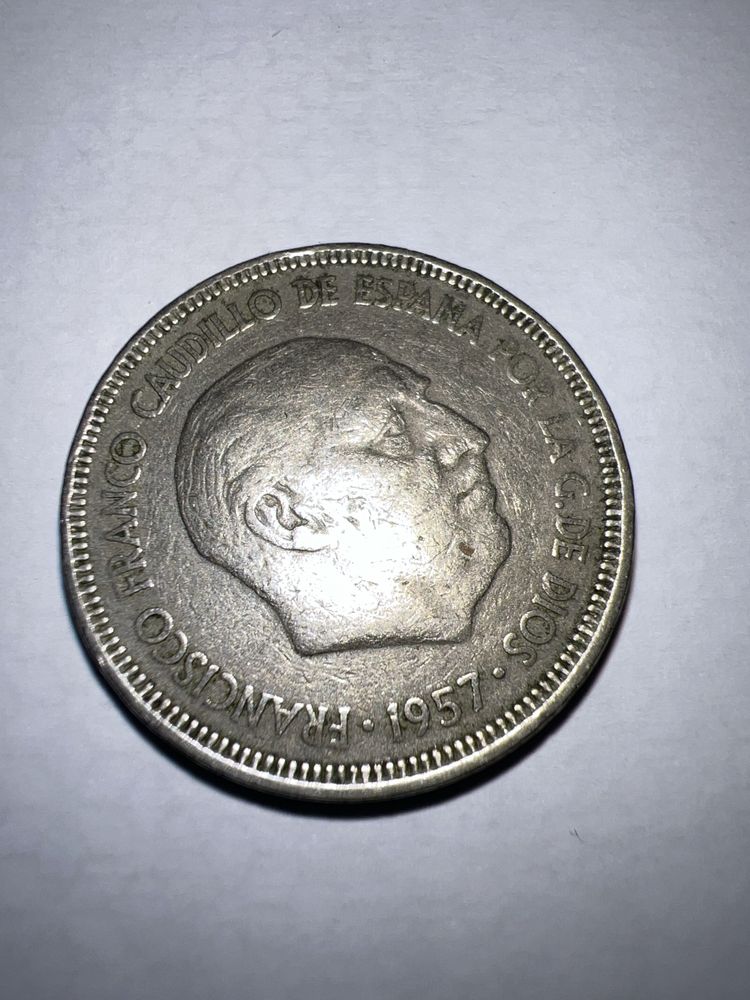 5 pesetas 1957 estrela 59 rara