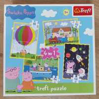 Trefl Puzzle 4w1 Świnka Peppa - Przygody Peppy