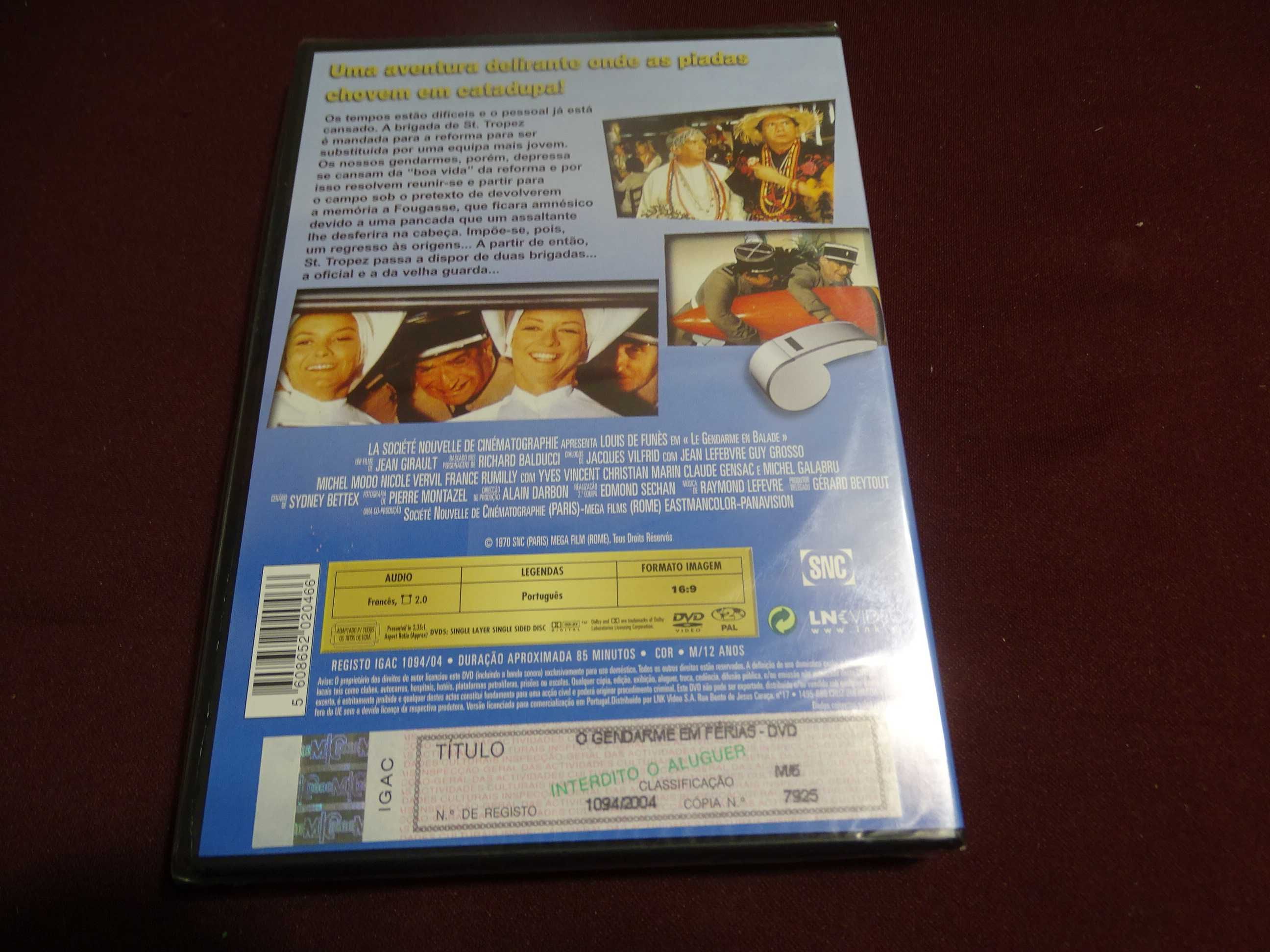DVD-O Gendarme em férias-Louis de Funes-Selado