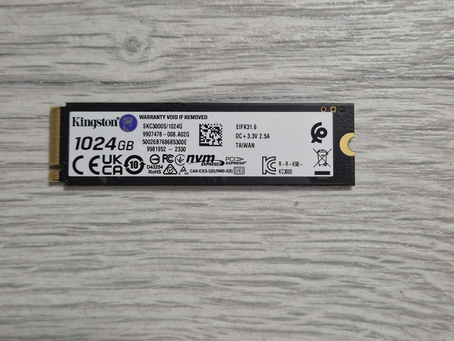 M.2 SSD диск 1TB Kingston KC3000 (7000MBs\NVMe\PCI-e 4.0 x4). Trade-in
