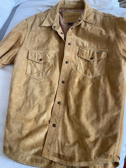 Koszula kurtka skóra zamsz uniseks roz. S