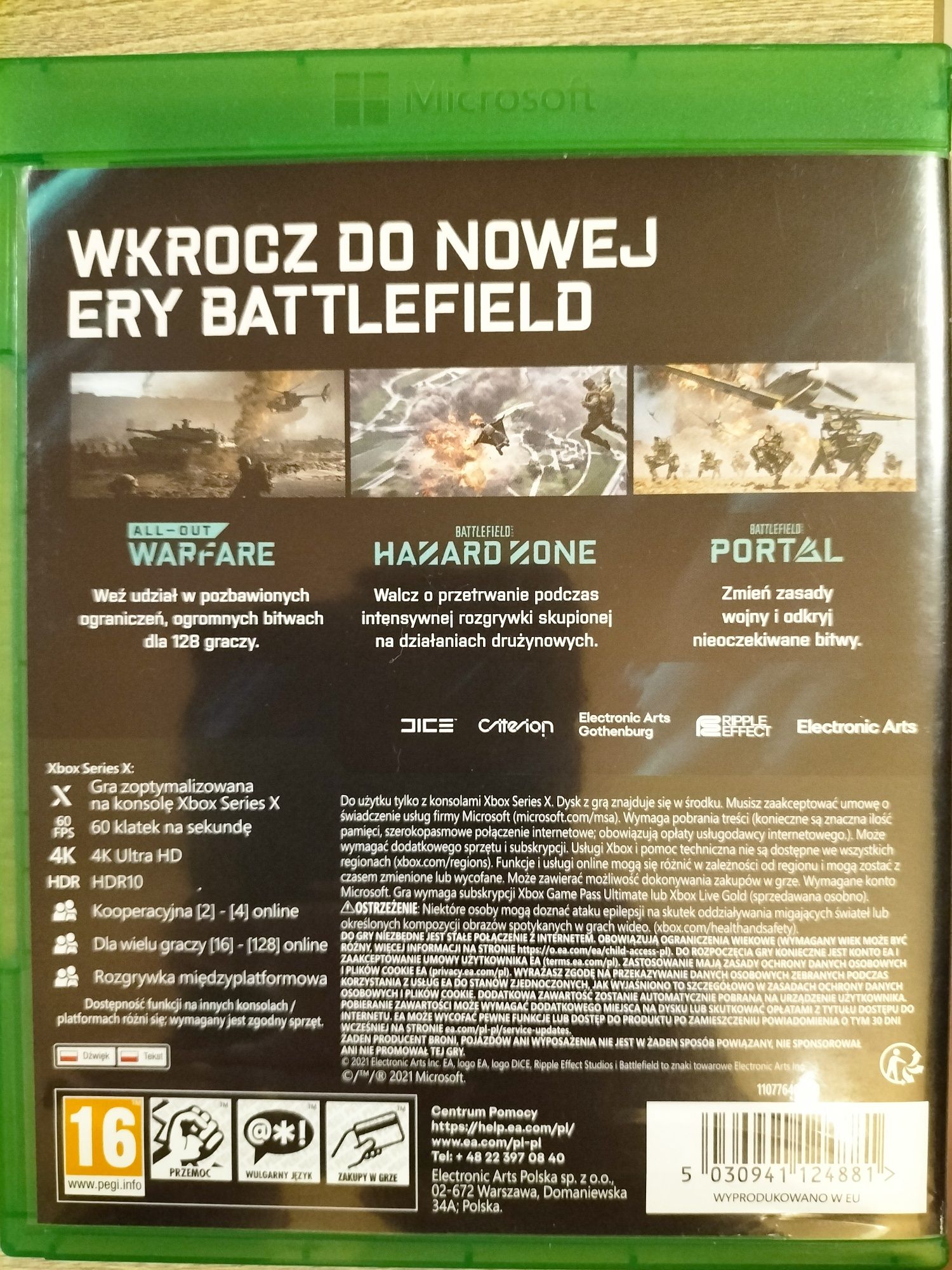 Battlefield 2042 XSX / Xbox series x
Płyta blu-ray 
Język: Angielski,
