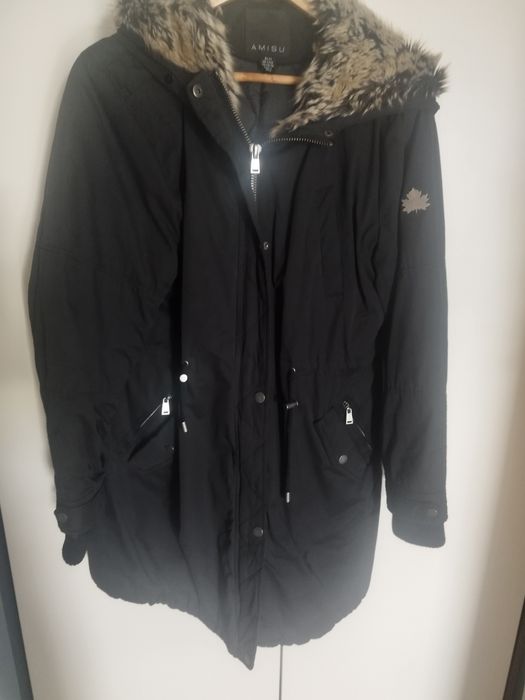 Kurtka parka zimowa, czarna Amisu 42