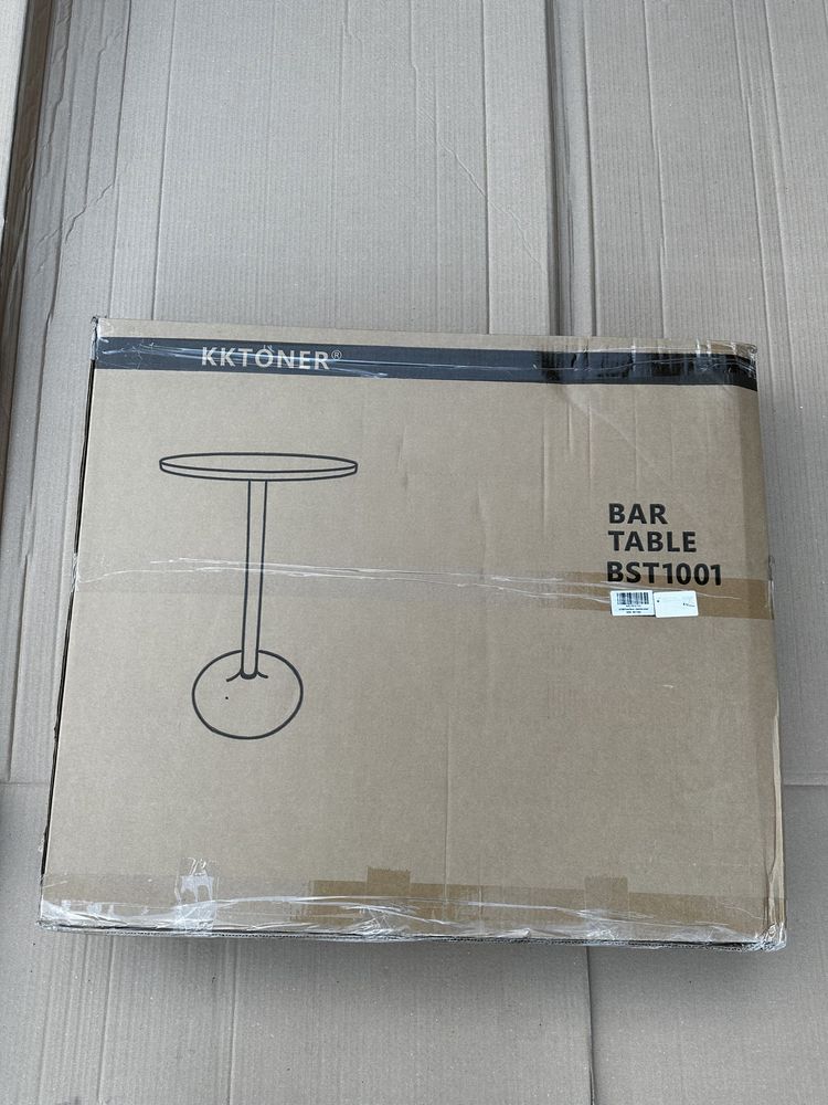 Nowy KKTONER metalowy okrągły wysoki stolik barowy, 60 cm,bar, bistro