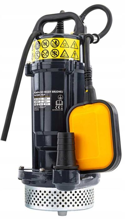 Pompa do wody czystej brudnej z pływakiem zatapialna 750w 6000 l/h 1"