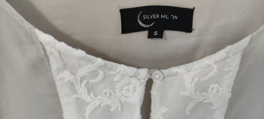 Sukienka SILVER MOON S tunika ciążowa letnia szara z kieszeniami 100%