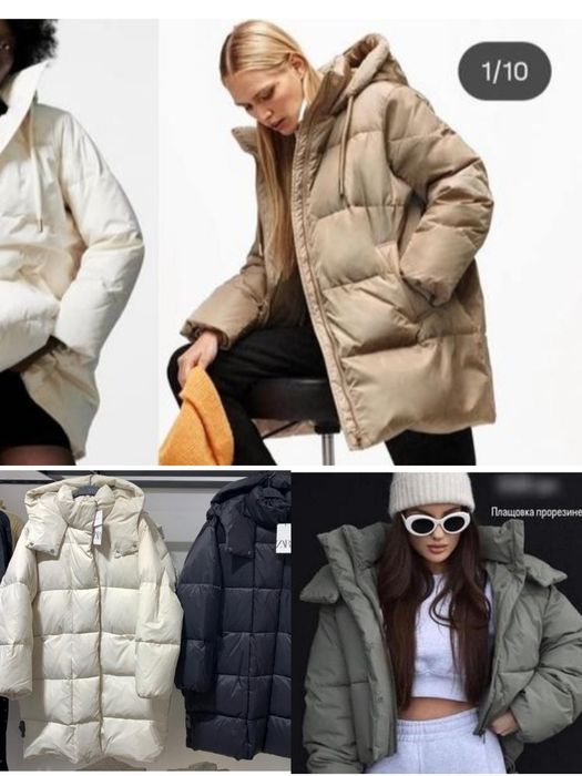 Пуховик  анорак Zara xs s m L нові  пух перо