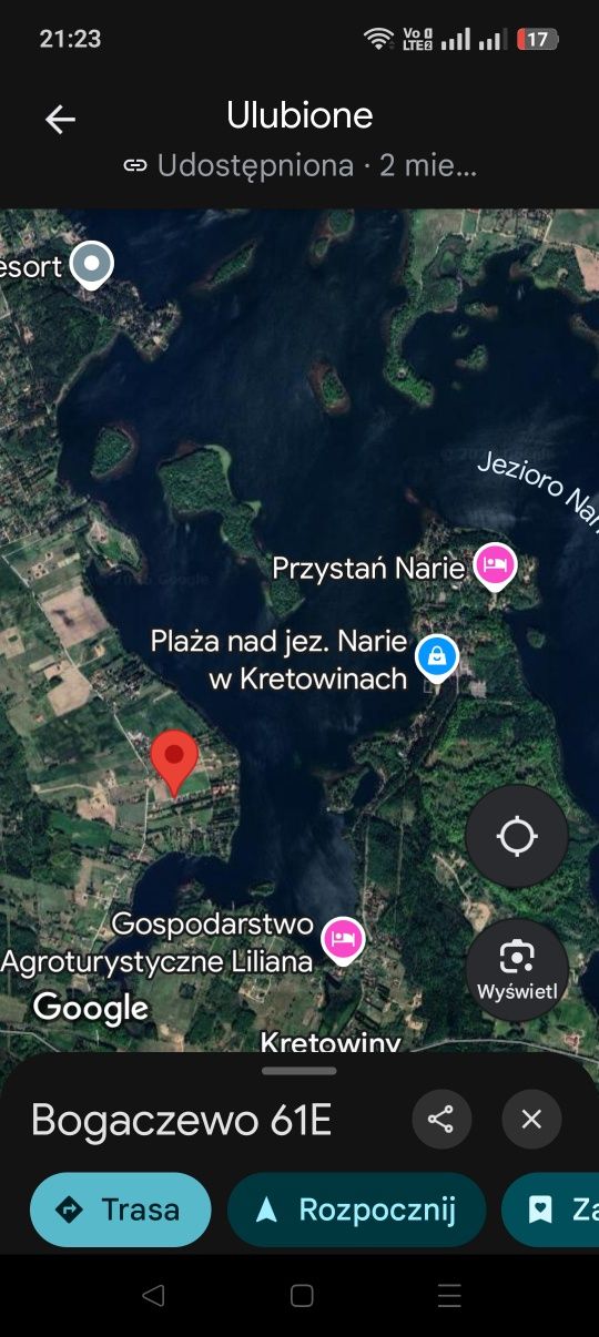 Domek nad jeziorem Narie na Mazurach całoroczny