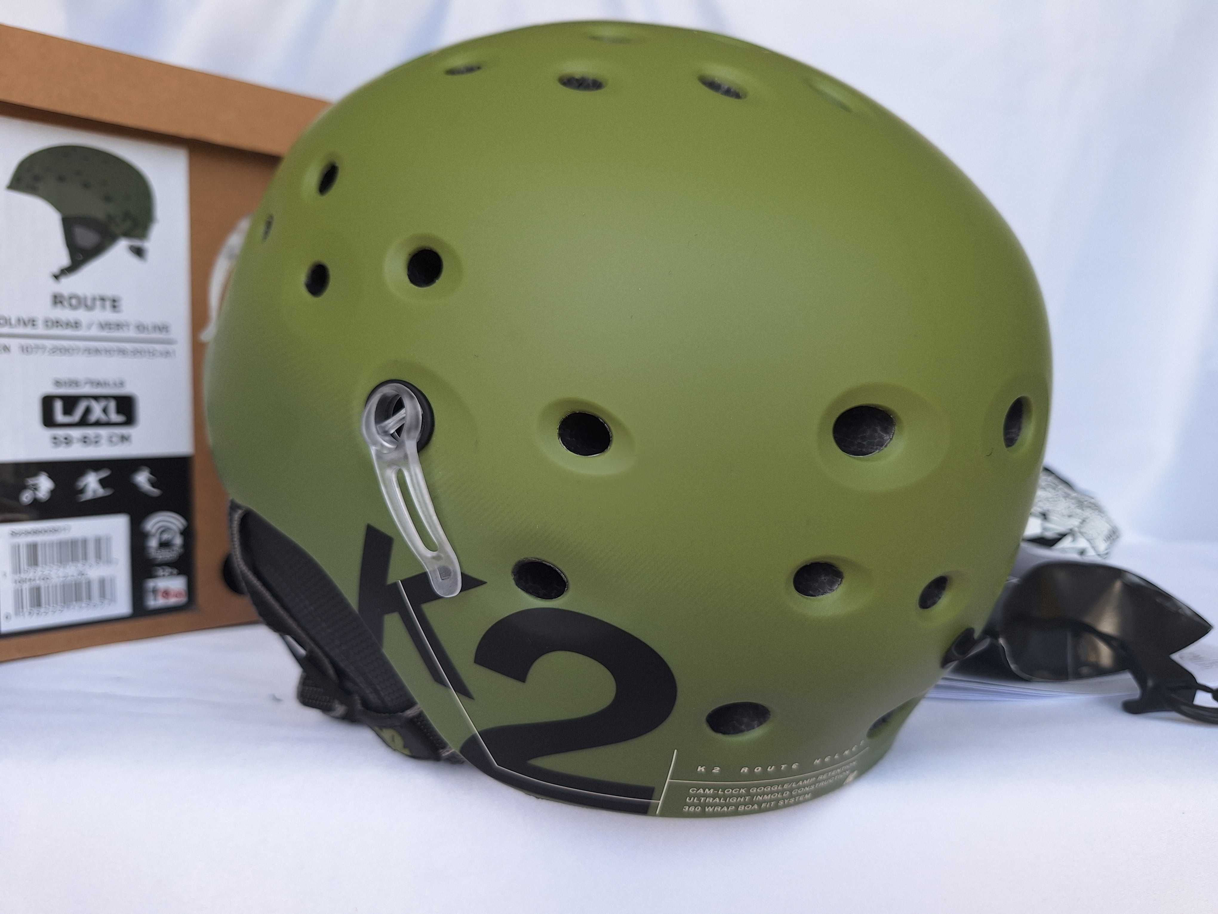 Kask całoroczny uniwersalny narciarski K2 Route Olive Drab L 59-62cm