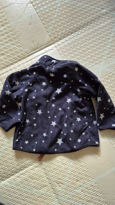 H&M bluza szara grafitowa polarowa polar w gwiazdki 74