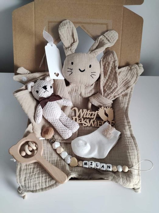 Zestaw prezentowy dla niemowlaka prezent babyshower narodziny chrzest