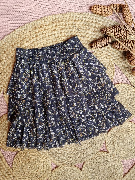 Granatowa spódniczka w kwiatuszki Name it r134